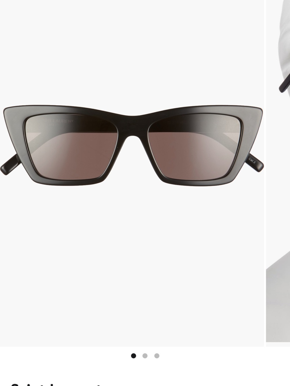 Yves Saint Laurent Black Cat-Eye Sunglasses with Brown Lenses